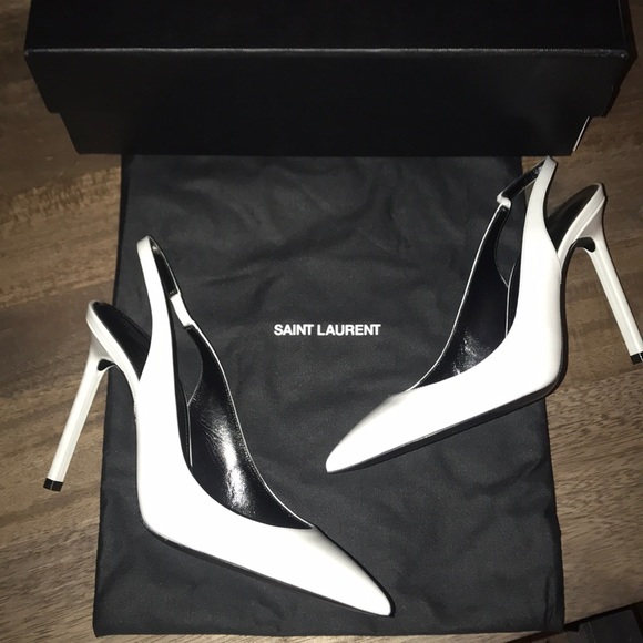 ysl white pumps